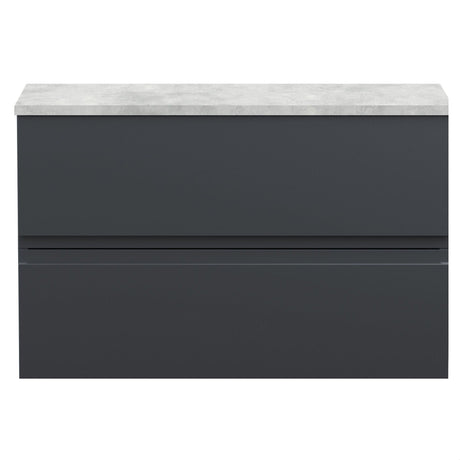 [BFRA1406LBG] Mavesyn Contemporary 2 Drawer Wall Hung Vanity Unit with Laminate Worktop - Choice of Size and Colour - Cutout