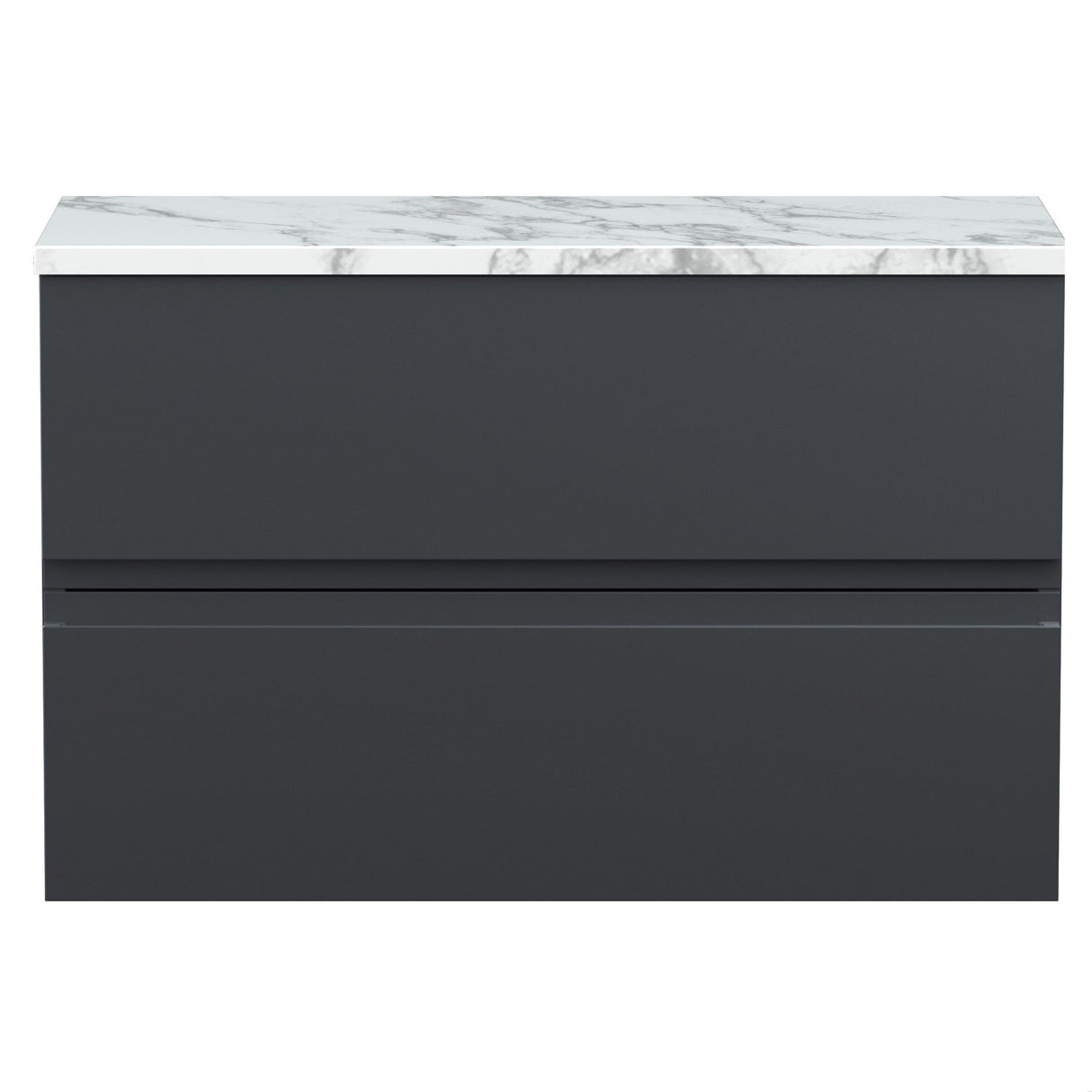 [BFRA1406LCM] Mavesyn Contemporary 2 Drawer Wall Hung Vanity Unit with Laminate Worktop - Choice of Size and Colour - Cutout