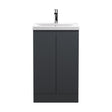 [BFRA1407A] Mavesyn Contemporary 2 Door Floor Standing Vanity Unit with Mid-Edge Basin, Dark Grey, 500mm - Cutout