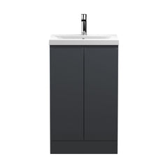 [BFRA1407A] Mavesyn Contemporary 2 Door Floor Standing Vanity Unit with Mid-Edge Basin - Choice of Size and Colour - Cutout