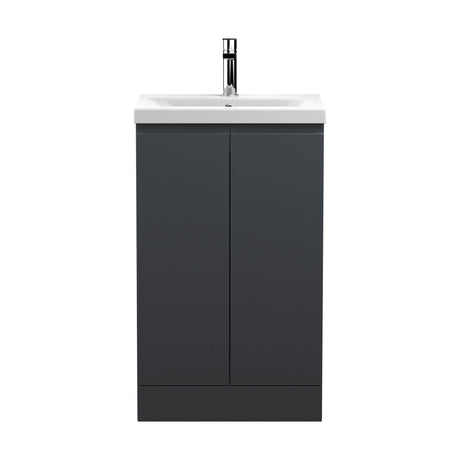 [BFRA1407A] Mavesyn Contemporary 2 Door Floor Standing Vanity Unit with Mid-Edge Basin - Choice of Size and Colour - Cutout