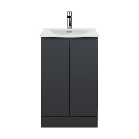 [BFRA1407G] Mavesyn Contemporary 2 Door Floor Standing Vanity Unit with Curved Basin - Choice of Size and Colour - Cutout