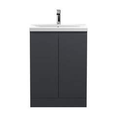 [BFRA1408A] Mavesyn Contemporary 2 Door Floor Standing Vanity Unit with Mid-Edge Basin - Choice of Size and Colour - Cutout