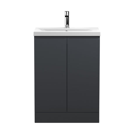 [BFRA1408A] Mavesyn Contemporary 2 Door Floor Standing Vanity Unit with Mid-Edge Basin - Choice of Size and Colour - Cutout