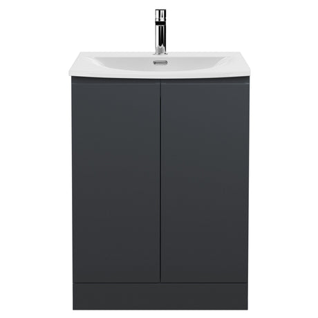 [BFRA1408G] Mavesyn Contemporary 2 Door Floor Standing Vanity Unit with Curved Basin - Choice of Size and Colour - Cutout
