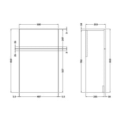 [BFRA1441] 500 WC Unit - Technical Drawing