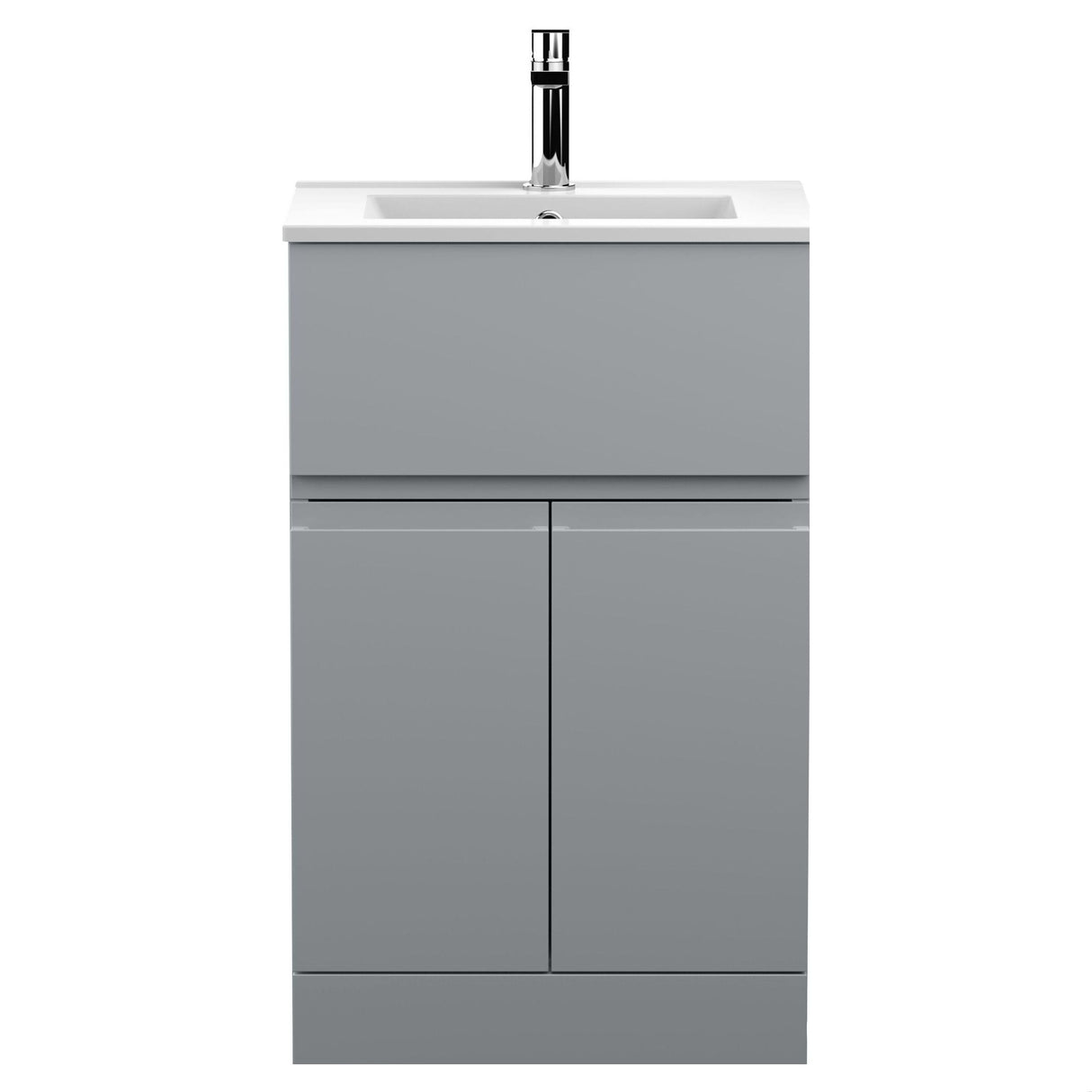 [BFRA201B] Mavesyn Contemporary 2 Door 1 Drawer Floor Standing Vanity Unit with Minimalist Basin - Choice of Size and Colour - Cutout