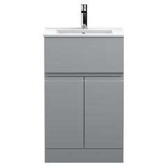 [BFRA201B] Mavesyn Contemporary 2 Door 1 Drawer Floor Standing Vanity Unit with Minimalist Basin - Choice of Size and Colour - Cutout
