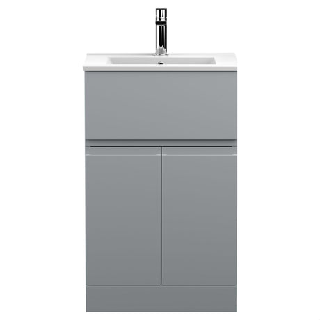 [BFRA201B] Mavesyn Contemporary 2 Door 1 Drawer Floor Standing Vanity Unit with Minimalist Basin - Choice of Size and Colour - Cutout