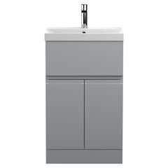 [BFRA201D] Mavesyn Contemporary 2 Door 1 Drawer Floor Standing Vanity Unit with Thin Edge Basin - Choice of Size and Colour - Cutout