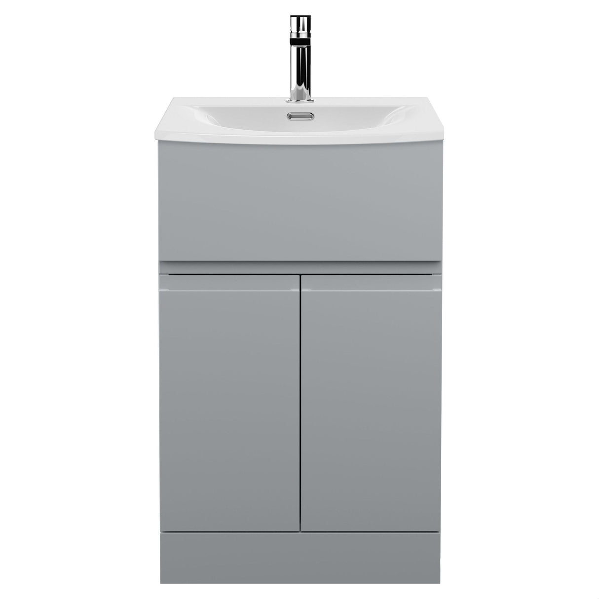 [BFRA201G] Mavesyn Contemporary 2 Door 1 Drawer Floor Standing Vanity Unit with Curved Basin - Choice of Size and Colour - Cutout