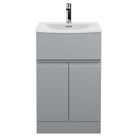 [BFRA201G] Mavesyn Contemporary 2 Door 1 Drawer Floor Standing Vanity Unit with Curved Basin - Choice of Size and Colour - Cutout