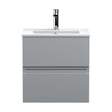 [BFRA202B] Mavesyn Contemporary 2 Drawer Wall Hung Vanity Unit with Minimalist Basin, Satin Grey, 500mm - Cutout