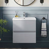 [BFRA202D] Mavesyn Contemporary 2 Drawer Wall Hung Vanity Unit with Thin Edge Basin - Choice of Size and Colour - Silo