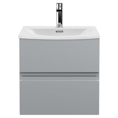 [BFRA202G] Mavesyn Contemporary 2 Drawer Wall Hung Vanity Unit with Curved Basin - Choice of Size and Colour - Cutout