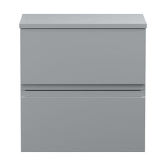 [BFRA202W] Mavesyn Contemporary Wall Hung Vanity Unit with Worktop, Satin Grey, 505mm - Cutout