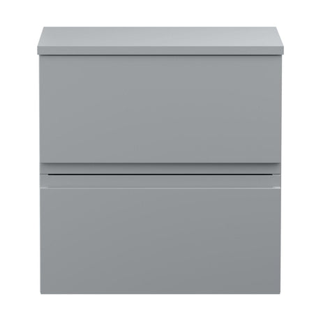 [BFRA202W] Mavesyn Contemporary Wall Hung Vanity Unit with Worktop, Satin Grey, 505mm - Cutout