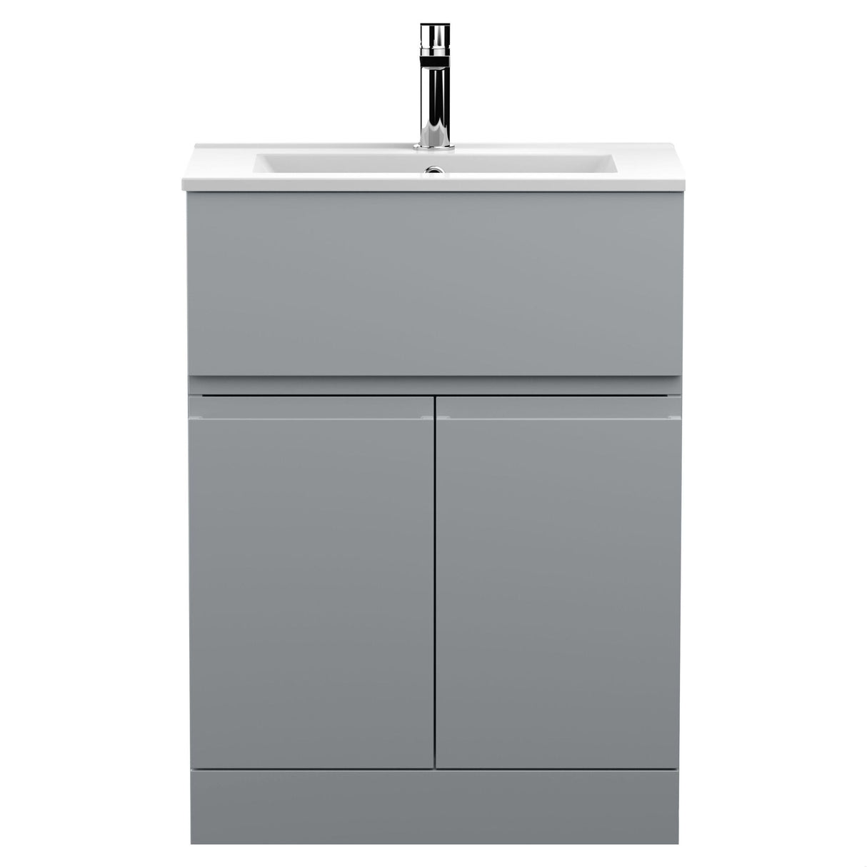 [BFRA203B] Mavesyn Contemporary 2 Door 1 Drawer Floor Standing Vanity Unit with Minimalist Basin - Choice of Size and Colour - Cutout