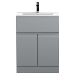 [BFRA203B] Mavesyn Contemporary 2 Door 1 Drawer Floor Standing Vanity Unit with Minimalist Basin - Choice of Size and Colour - Cutout