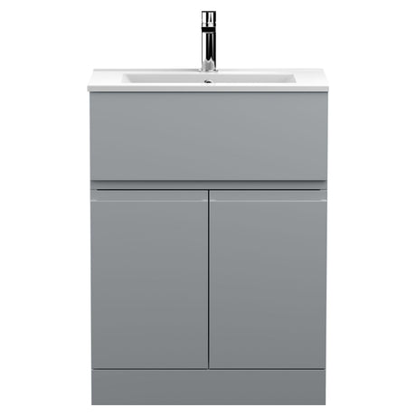 [BFRA203B] Mavesyn Contemporary 2 Door 1 Drawer Floor Standing Vanity Unit with Minimalist Basin - Choice of Size and Colour - Cutout