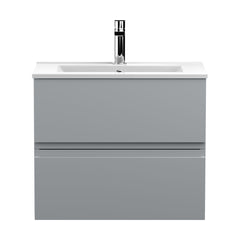[BFRA204B] Mavesyn Contemporary 2 Drawer Wall Hung Vanity Unit with Minimalist Basin, Satin Grey, 600mm - Cutout