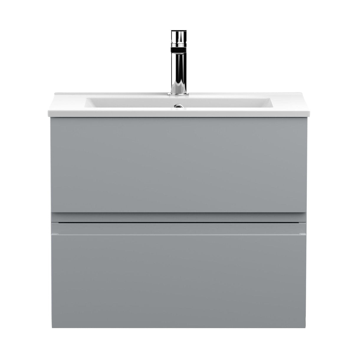 [BFRA204B] Mavesyn Contemporary 2 Drawer Wall Hung Vanity Unit with Minimalist Basin - Choice of Size and Colour - Cutout