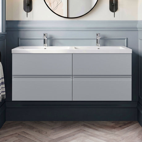 [BFRA204C] Mavesyn Contemporary 4 Drawer Wall Hung Vanity Unit with Basin - Choice of Colour - Silo