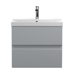 [BFRA204D] Mavesyn Contemporary 2 Drawer Wall Hung Vanity Unit with Thin Edge Basin - Choice of Size and Colour - Cutout