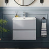 [BFRA204G] Mavesyn Contemporary 2 Drawer Wall Hung Vanity Unit with Curved Basin - Choice of Size and Colour - Silo