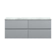 [BFRA204LBG2] Mavesyn Contemporary 4 Drawer Wall Hung Vanity Unit with Laminate Worktop, Satin Grey, 1200mm - Cutout