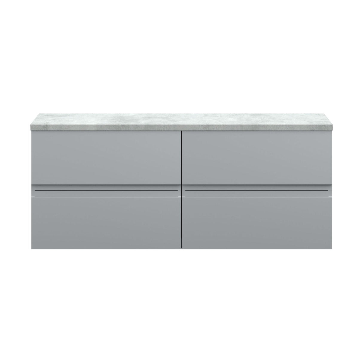 [BFRA204LBG2] Mavesyn Contemporary 4 Drawer Wall Hung Vanity Unit with Laminate Worktop, Satin Grey, 1200mm - Cutout