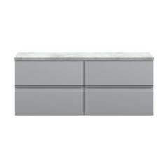 [BFRA204LBG2] Mavesyn Contemporary 4 Drawer Wall Hung Vanity Unit with Laminate Worktop, Satin Grey, 1200mm - Cutout