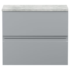 [BFRA204LBG] Mavesyn Contemporary 2 Drawer Wall Hung Vanity Unit with Laminate Worktop - Choice of Size and Colour - Cutout