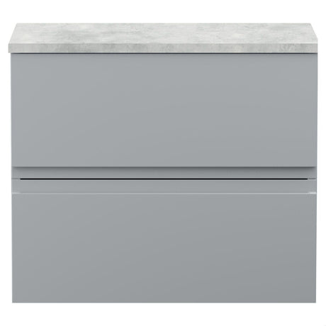 [BFRA204LBG] Mavesyn Contemporary 2 Drawer Wall Hung Vanity Unit with Laminate Worktop - Choice of Size and Colour - Cutout