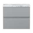 [BFRA204LCM] Mavesyn Contemporary 2 Drawer Wall Hung Vanity Unit with Laminate Worktop, Satin Grey, 600mm - Cutout