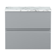 [BFRA204LCM] Mavesyn Contemporary 2 Drawer Wall Hung Vanity Unit with Laminate Worktop, Satin Grey, 600mm - Cutout