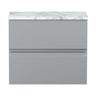 [BFRA204LCM] Mavesyn Contemporary 2 Drawer Wall Hung Vanity Unit with Laminate Worktop - Choice of Size and Colour - Cutout