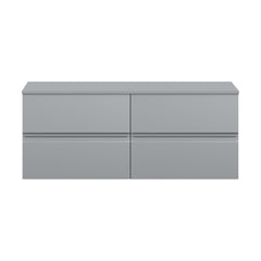 [BFRA204W2] Mavesyn Contemporary 4 Drawer Wall Hung Vanity Unit with Worktop, Satin Grey, 1200mm - Cutout