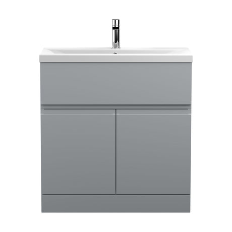 [BFRA205A] Mavesyn Contemporary 2 Door 1 Drawer Floor Standing Vanity Unit with Mid-Edge Basin - Choice of Size and Colour - Cutout