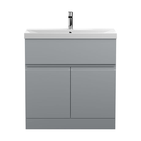 [BFRA205D] Mavesyn Contemporary 2 Door 1 Drawer Floor Standing Vanity Unit with Thin Edge Basin - Choice of Size and Colour - Cutout