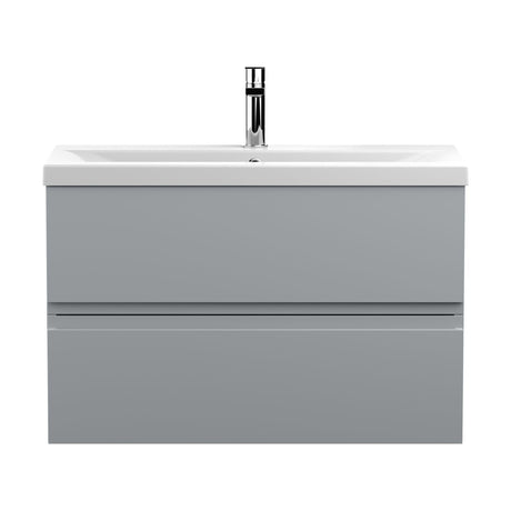 [BFRA206A] Mavesyn Contemporary 2 Drawer Wall Hung Vanity Unit with Mid-Edge Basin - Choice of Size and Colour - Cutout