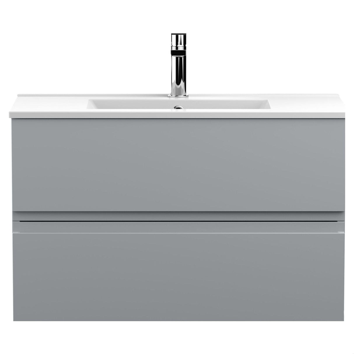 [BFRA206B] Mavesyn Contemporary 2 Drawer Wall Hung Vanity Unit with Minimalist Basin - Choice of Size and Colour - Cutout