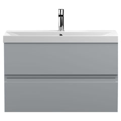 [BFRA206D] Mavesyn Contemporary 2 Drawer Wall Hung Vanity Unit with Thin Edge Basin - Choice of Size and Colour - Cutout