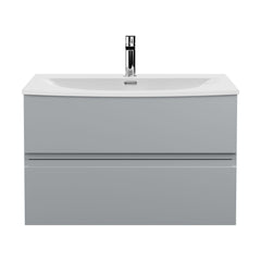 [BFRA206G] Mavesyn Contemporary 2 Drawer Wall Hung Vanity Unit with Curved Basin, Satin Grey, 800mm - Cutout