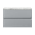[BFRA206LBG] Mavesyn Contemporary 2 Drawer Wall Hung Vanity Unit with Laminate Worktop, Satin Grey, 805mm - Cutout