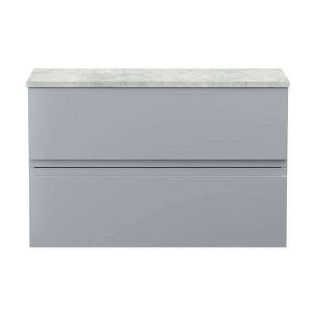 [BFRA206LBG] Mavesyn Contemporary 2 Drawer Wall Hung Vanity Unit with Laminate Worktop - Choice of Size and Colour - Cutout