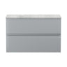 [BFRA206LBG] Mavesyn Contemporary 2 Drawer Wall Hung Vanity Unit with Laminate Worktop - Choice of Size and Colour - Cutout