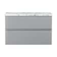 [BFRA206LCM] Mavesyn Contemporary 2 Drawer Wall Hung Vanity Unit with Laminate Worktop, Satin Grey, 800mm - Cutout