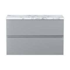 [BFRA206LCM] Mavesyn Contemporary 2 Drawer Wall Hung Vanity Unit with Laminate Worktop, Satin Grey, 800mm - Cutout