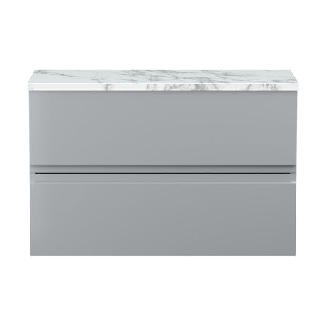 [BFRA206LCM] Mavesyn Contemporary 2 Drawer Wall Hung Vanity Unit with Laminate Worktop - Choice of Size and Colour - Cutout